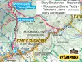 Mapa turystyczna z zaznaczoną trasą od Starego Smokowca przez Hrebienok i Wodospady Zimnej Wody do Tatrzańskiej Leśnej.