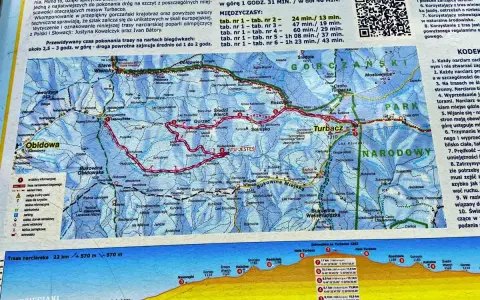 Trasa narciarska z Obidowej na Turbacz, 22 km, 570 m przewyższenia. Idealna dla biegaczy, z pięknymi widokami.