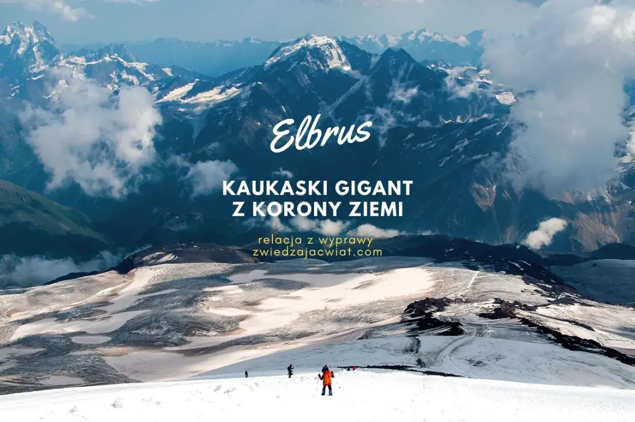 Elbrus, Kaukaski gigant, leży na kontynencie europejskim. Widok na ośnieżone szczyty i lodowce.